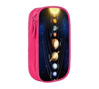 QGWDYYJQ Exploring The Solar System Printed Large Capacity Double Layer Pencil Case Stationery Case Portable Organiser