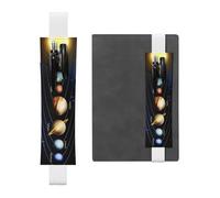 QGWDYYJQ Exploring The Solar System Printed Leather Pen Holder Bookmark Pencil Bag