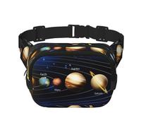 QGWDYYJQ Exploring The Solar System Printed Square Double Layer Waist Bag Waist Pack Travel Bag