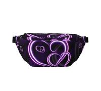 QGWDYYJQ Fashional Purple Hearts Printed Crossbody Waist Pack Waist Bag Travel Bag