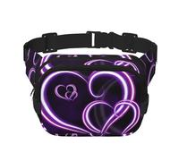 QGWDYYJQ Fashional Purple Hearts Printed Square Double Layer Waist Bag Waist Pack Travel Bag