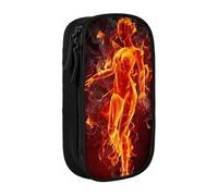 QGWDYYJQ Fire Nude Woman Flame Printed Large Capacity Double Layer Pencil Case Stationery Case Portable Organiser