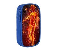QGWDYYJQ Fire Nude Woman Flame Printed Large Capacity Double Layer Pencil Case Stationery Case Portable Organiser