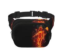QGWDYYJQ Fire Nude Woman Flame Printed Square Double Layer Waist Bag Waist Pack Travel Bag
