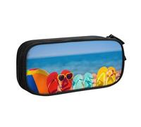 QGWDYYJQ Flip-Flops on a Sandy Beach Printed pencase Stationery Case Portable Organiser