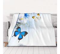 QGWDYYJQ Flowers and Butterfly printed Warm throw blanket Portable travel blanket