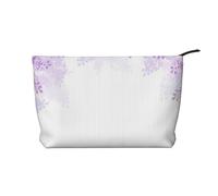 QGWDYYJQ Framing Lilac Flowers in Blossom Printed Corduroy Makeup Bag Travel Toiletry Bag Portable Cosmetic Bag