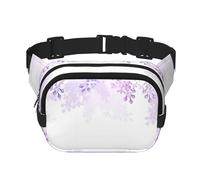 QGWDYYJQ Framing Lilac Flowers in Blossom Printed Square Double Layer Waist Bag Waist Pack Travel Bag