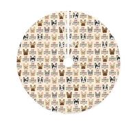 QGWDYYJQ French Bulldog printed Christmas Tree Skirt Decorative Linen Christmas Tree Skirt