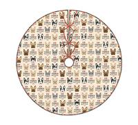 QGWDYYJQ French Bulldog printed Christmas Tree Skirt Decorative Linen Christmas Tree Skirt