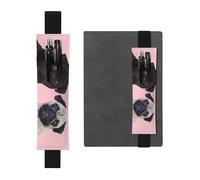 QGWDYYJQ Funny Animal Pug Dog Printed Leather Pen Holder Bookmark Pencil Bag