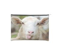 QGWDYYJQ Funny Naughty Sheep Tongue Cute Animal Printed Paper Reusable Cosmetic Bag Makeup Bag Storage Bag