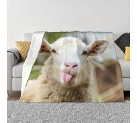 QGWDYYJQ Funny Naughty Sheep Tongue Cute Animal printed Ultra-Soft Micro Fleece Blanket throw blanket