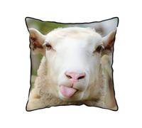 QGWDYYJQ Funny Naughty Sheep Tongue Cute Animal printed Velvet Throw Pillow Cover Pillow Case decorative cushion cover