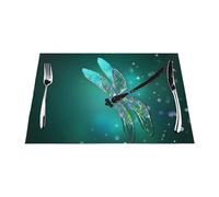Qgwdyyjq Galaxy Animal Dragonfly Printed Woven Placemat Table Mat Washable Table Placemat