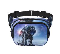 QGWDYYJQ Galaxy Astronaut Printed Square Double Layer Waist Bag Waist Pack Travel Bag