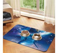 Qgwdyyjq Galaxy Dolphins Printed Pet Absorbent Leather Tablecloth Non-Slip Placemat