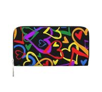 QGWDYYJQ Gay Pride Rainbow Printed Genuine Leather Hand Wallet Portable Zip Wallet