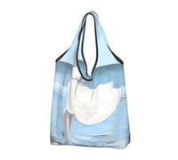 QGWDYYJQ Girl On A Windy Beach printed Portable shopping bag Reusable Shoulder Bag