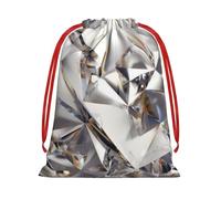 QGWDYYJQ Glitter Abstract Diamond Crystal Pattern printed Drawstring Gift Bag Gift Wrapping Bag Party Decoration