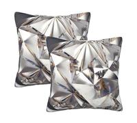 QGWDYYJQ Glitter Abstract Diamond Crystal Pattern printed Square pillow Set of 2 Throw Pillow Cover