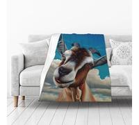 QGWDYYJQ Goat printed Extra-thick flannel blanket 50x40in Warm throw blanket