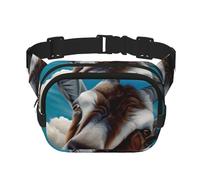 QGWDYYJQ Goat Printed Square Double Layer Waist Bag Waist Pack Travel Bag