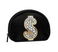 QGWDYYJQ Gold Dollar Sign Printed Shell Storage Bag Mini Coin Purse