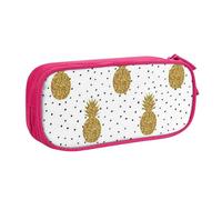 QGWDYYJQ Gold Glitter Pineapples Fruit Printed pencase Stationery Case Portable Organiser