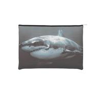 QGWDYYJQ Great White Shark Printed Paper Reusable Cosmetic Bag Makeup Bag Storage Bag