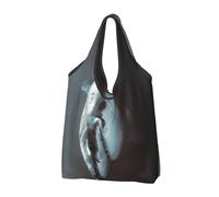 QGWDYYJQ Great White Shark printed Portable shopping bag Reusable Shoulder Bag