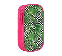 QGWDYYJQ Green Leaves of Palm Tree Tropical Plant Printed Large Capacity Double Layer Pencil Case Stationery Case Portable Organiser