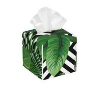 QGWDYYJQ Green Leaves of Palm Tree Tropical Plant printed Tissue Box Cover Leather Tissue Holder Decorative Tissue Organizer