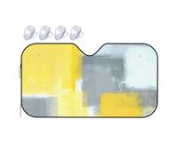 QGWDYYJQ Grey And Yellow Abstract Art Painting printed Car Windshield Sunshade Car front window sun visor with folding