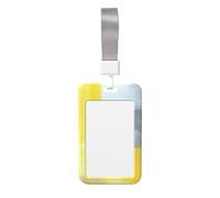 QGWDYYJQ Grey and Yellow Abstract Art Painting Printed Card Badge Holder Work Badge case