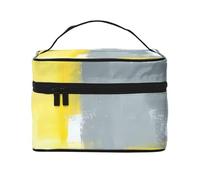 QGWDYYJQ Grey and Yellow Abstract Art Painting Printed Cosmetic Bag Makeup Bag Travel Toiletry Bag