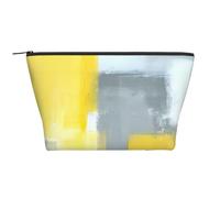 QGWDYYJQ Grey and Yellow Abstract Art Painting Printed Daily Storage Bag Makeup Bag Travel Toiletry Bag