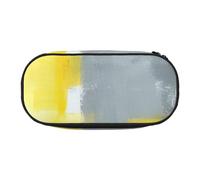 QGWDYYJQ Grey and Yellow Abstract Art Painting Printed Pencil Bag Stationery Organiser Portable Pencil Case