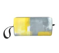 QGWDYYJQ Grey and Yellow Abstract Art Painting Printed Receive Bag Small Makeup Bag Handheld Storage Bag