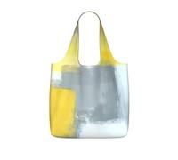QGWDYYJQ Grey And Yellow Abstract Art Painting printed Storage bag with a drawstring backpack Portable shopping bag