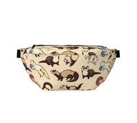 QGWDYYJQ Hairy Ferret Printed Crossbody Waist Pack Waist Bag Travel Bag