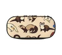 QGWDYYJQ Hairy Ferret Printed Pencil Bag Stationery Organiser Portable Pencil Case