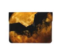 QGWDYYJQ Halloween bat printed Leather Laptop Sleeve Laptop Protective Case
