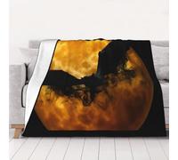 QGWDYYJQ Halloween bat printed Warm Flannel Blanket throw blanket