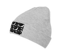 QGWDYYJQ Halloween Flying Bats printed Knit Hat Cap Warm Fleece Hat Winter Woolen Hat Beanie