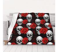 QGWDYYJQ Halloween Skull printed Warm Flannel Blanket throw blanket