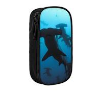 QGWDYYJQ Hammerhead Sharks Printed Large Capacity Double Layer Pencil Case Stationery Case Portable Organiser