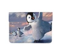 QGWDYYJQ Happy Penguin printed Leather Laptop Sleeve Laptop Protective Case