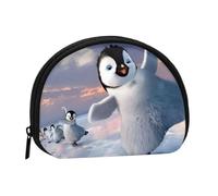QGWDYYJQ Happy Penguin Printed Shell Storage Bag Mini Coin Purse