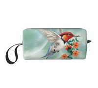QGWDYYJQ Hummingbird is Flying with Flowered Branch Printed Receive Bag Small Makeup Bag Handheld Storage Bag